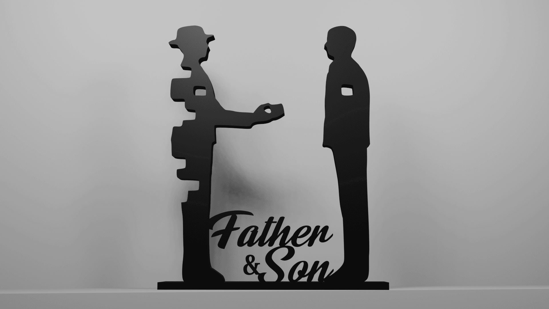 Father and Son Shelf Decoration 3d model
