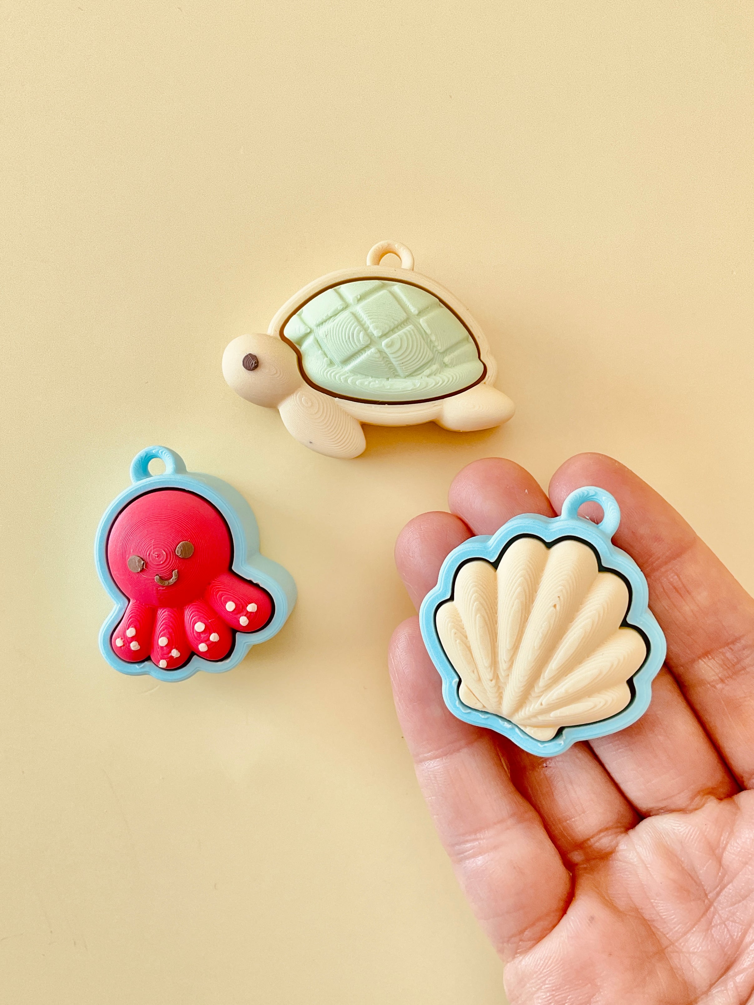 Sea Creature Friends Clicker Keychain Fidget Toy Bundle 3d model