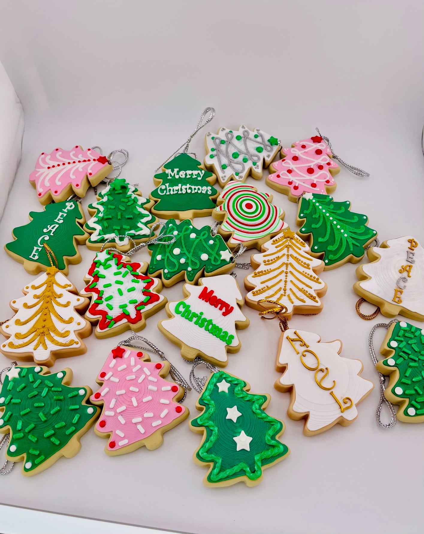 Christmas Tree Cookie Ornament Set 3d model