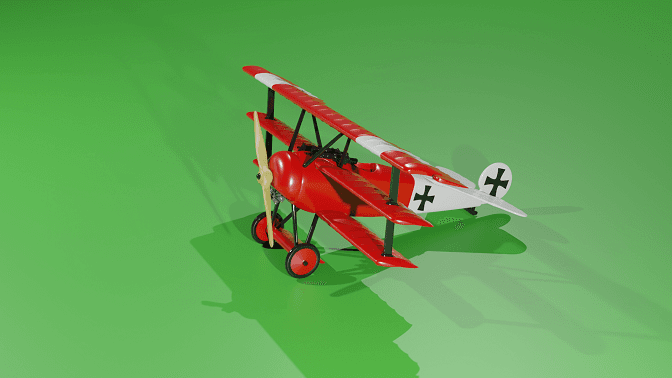 Fokker Dr.1 Triplane - Red Baron Plane - model 32 pieces. 3d model