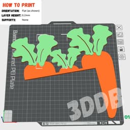 Easter Bunny Carrot Door Topper 3d model