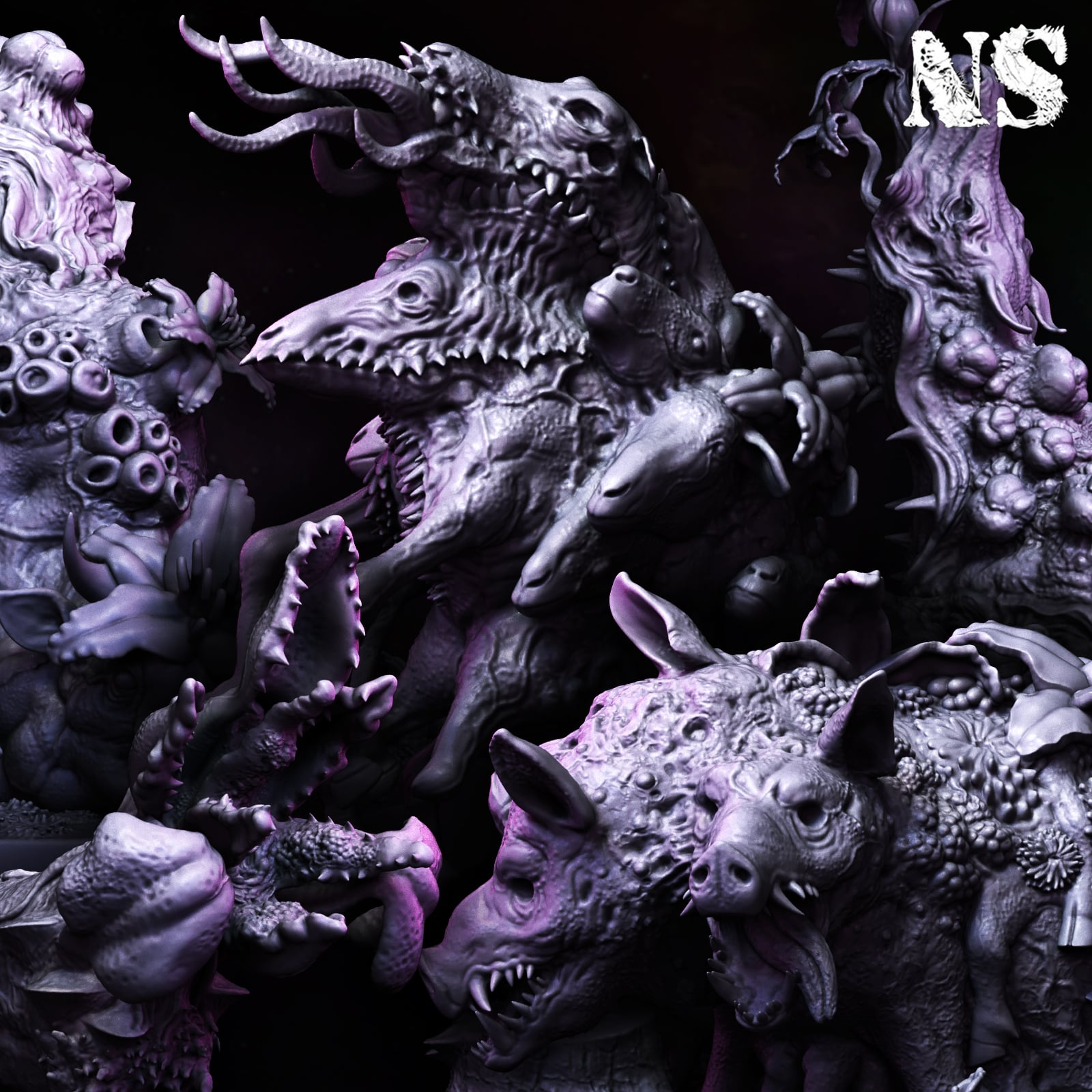 Mutated animals x 5 3d model