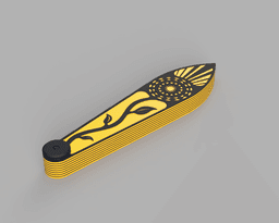 Sunflower Hand Fan | #pdo #summer | NoahMillerDesign - A render of the model in the closed position. - 3d model