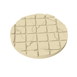 3D Printable Cracked Tile Base Toppers – 32mm Round Miniature Bases 3d model