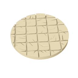 3D Printable Cracked Tile Base Toppers – 32mm Round Miniature Bases 3d model
