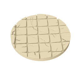 3D Printable Cracked Tile Base Toppers – 32mm Round Miniature Bases 3d model