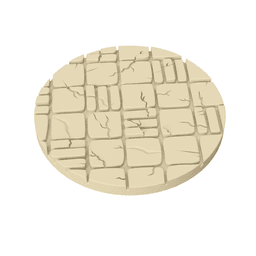 3D Printable Cracked Tile Base Toppers – 32mm Round Miniature Bases 3d model