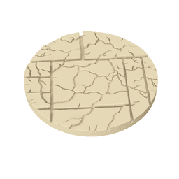 3D Printable Cracked Tile Base Toppers – 32mm Round Miniature Bases 3d model