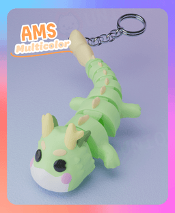 Flexi Green Dragon Ryuryumochi Keychain(Multicolor) 3d model