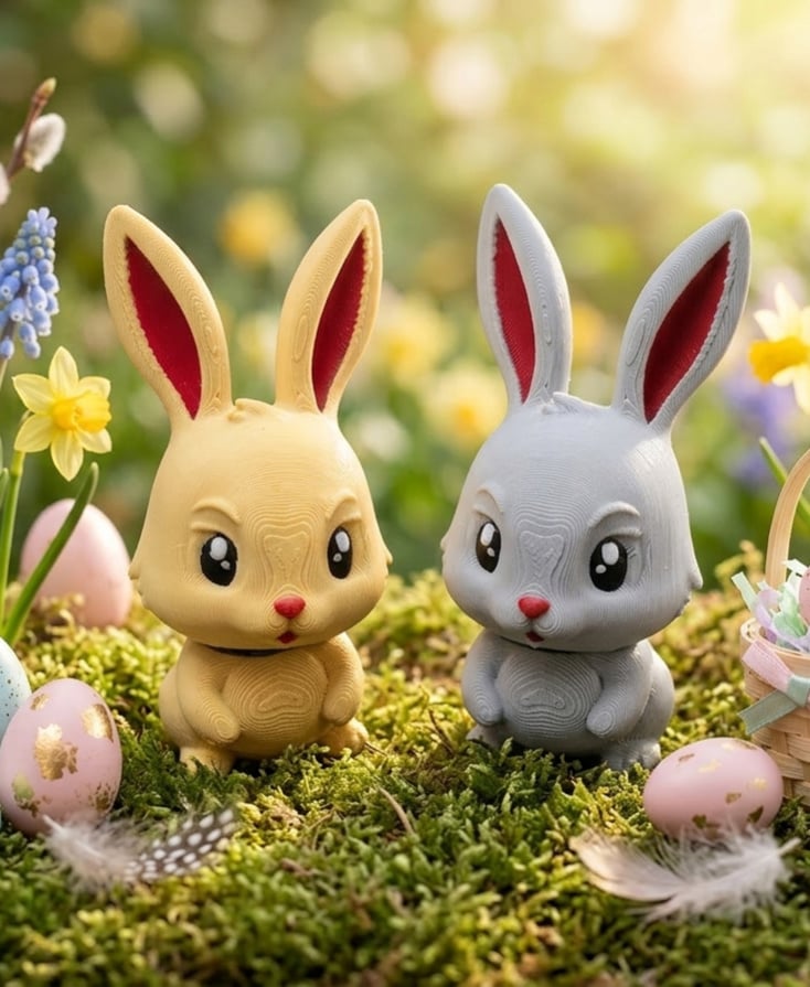 Bunny flexi and fridge magnet 3d model