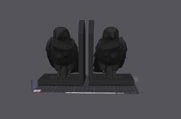 black raven bookends 3d model