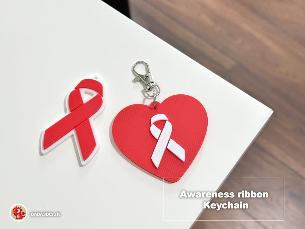 Awareness Ribbon Keychain 3d model
