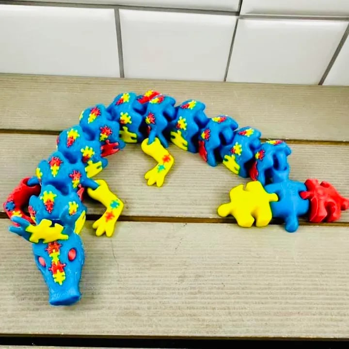 Autism Awareness Dragon 3d model