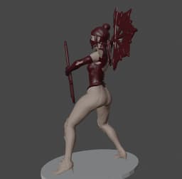 Asian Woman Fan Fighter v2.0 3d model