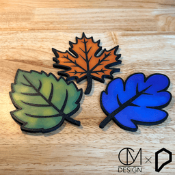 Fallen Leaves Thermohromic Coasters 3d model