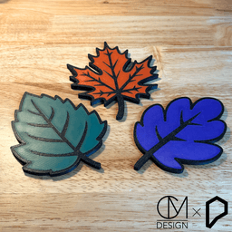 Fallen Leaves Thermohromic Coasters 3d model