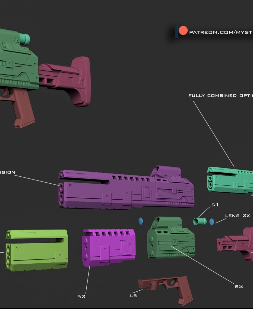 Beebox blaster rifle 3d model