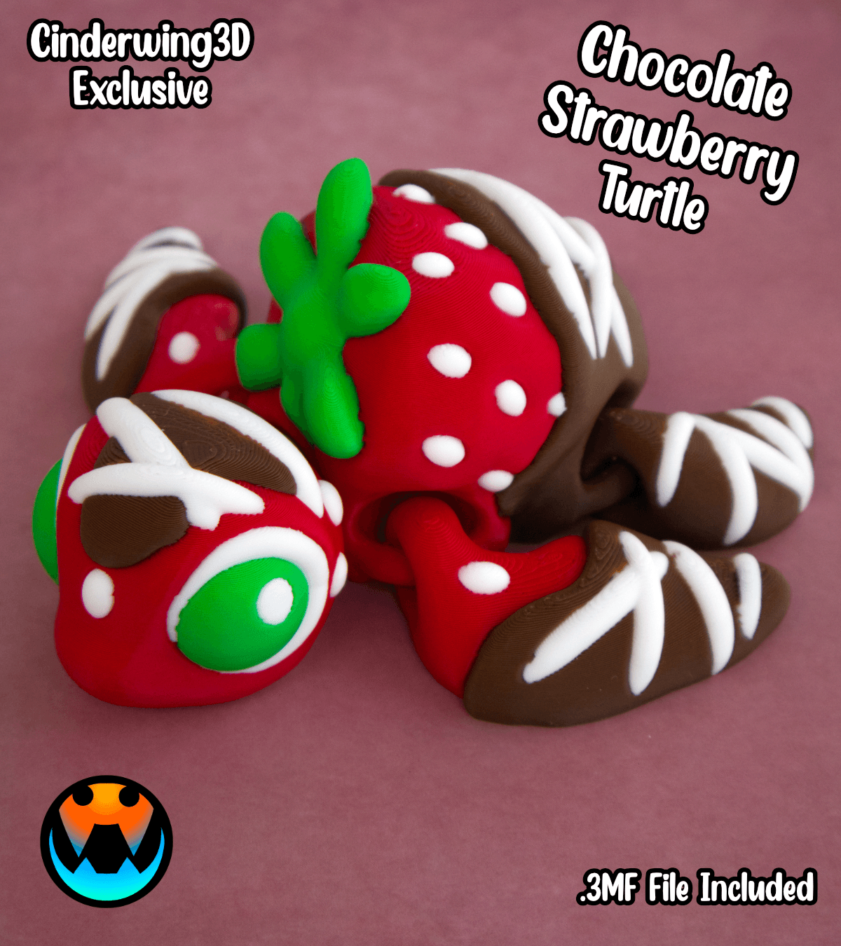 Chocolate Strawberry Turtle 3d model