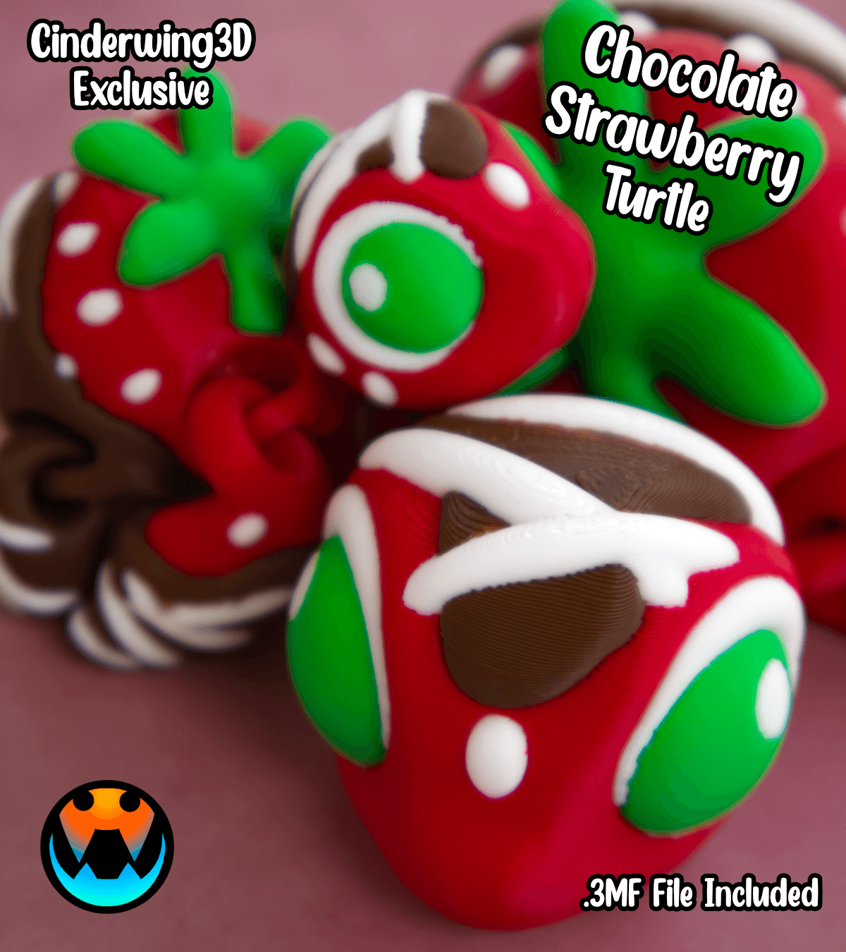 Chocolate Strawberry Turtle 3d model