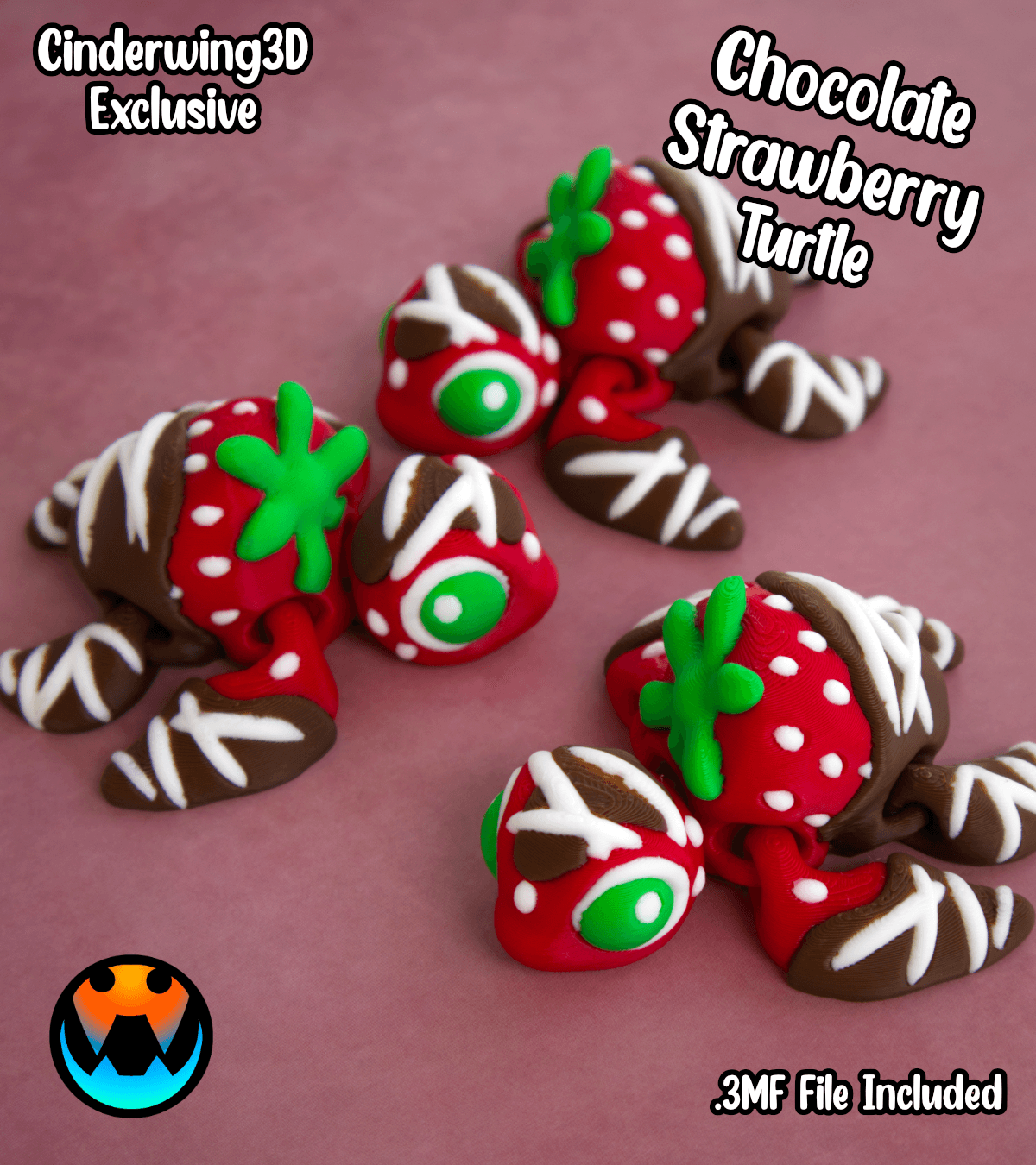Chocolate Strawberry Turtle 3d model