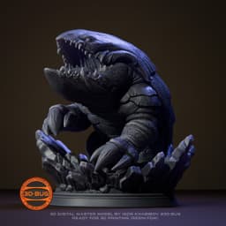 Stylized Land Shark Creature Miniature 3d model