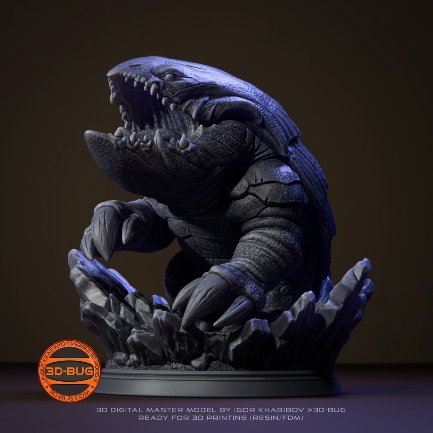 Stylized Land Shark Creature Miniature 3d model