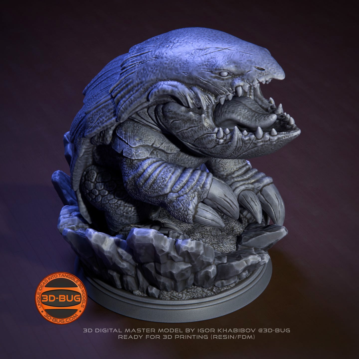 Stylized Land Shark Creature Miniature 3d model
