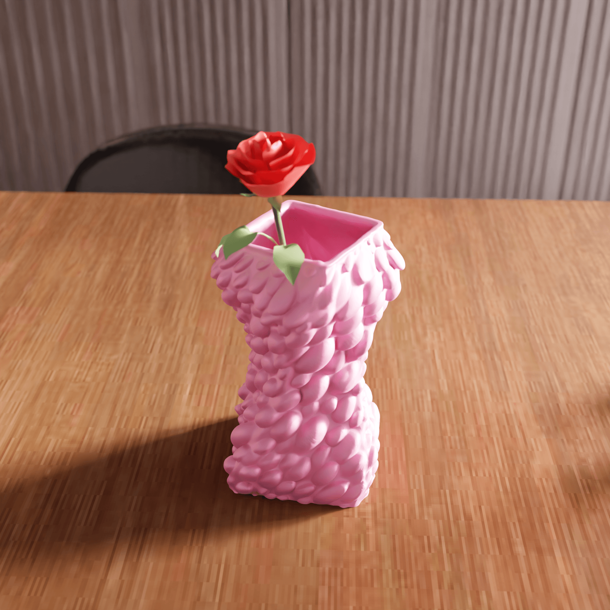 Textured Pebble Hourglass Vase 3d model