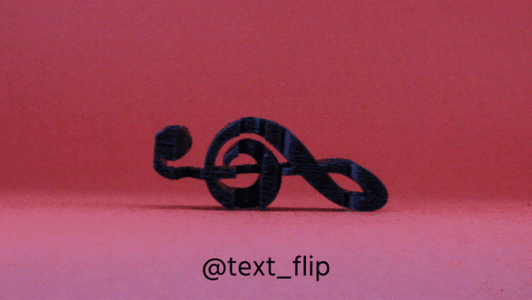 Text Flip - Music keychain.stl 3d model