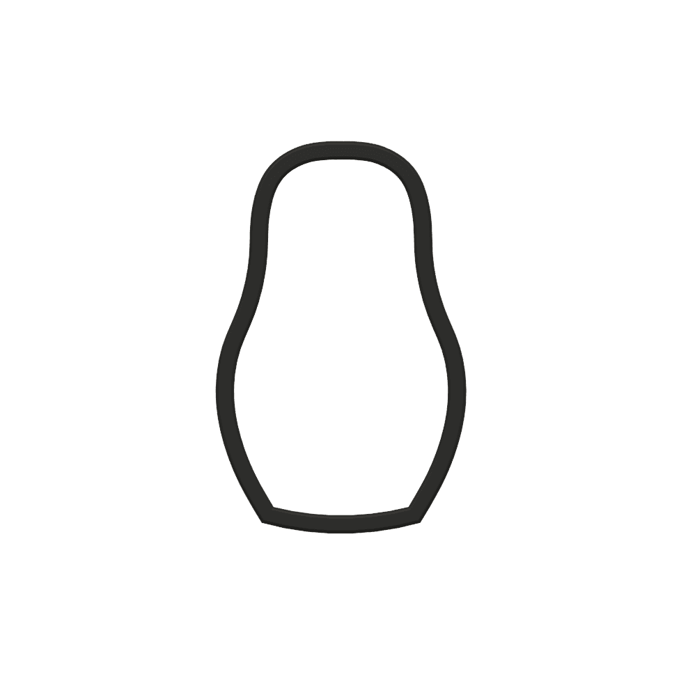 Russian Nesting Doll Cookie Cutter STL File - 4 inches 3d model