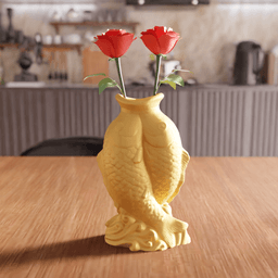 Feng Shui Twin Koi Fish Vase 3d model
