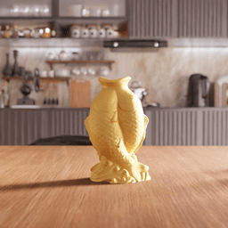 Feng Shui Twin Koi Fish Vase 3d model