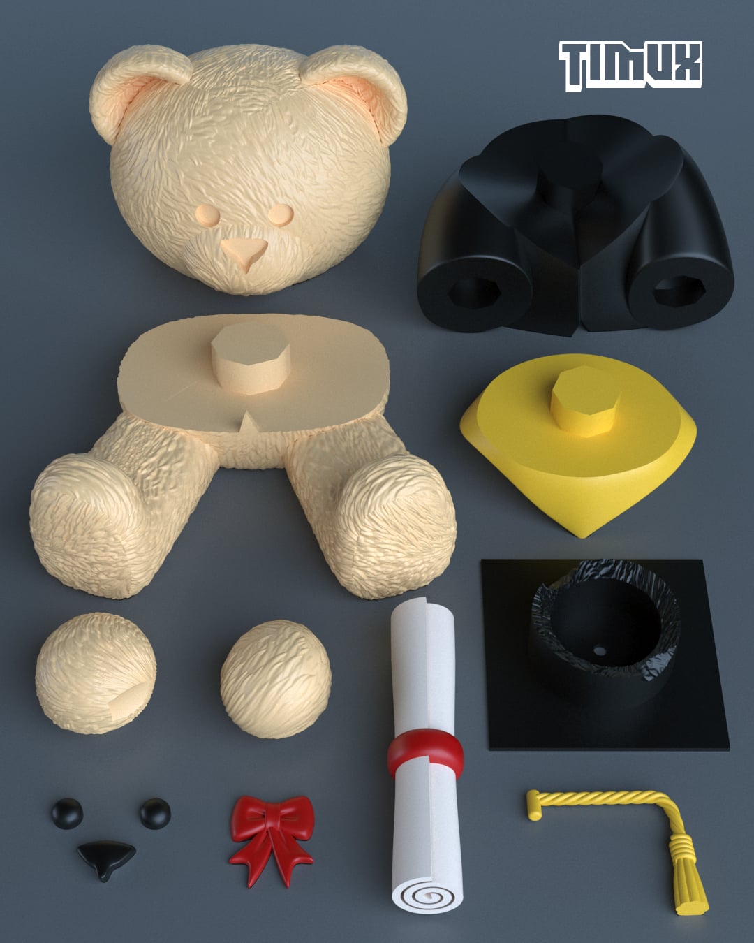 TEDDY BEAR GRADUATION #2 3d model