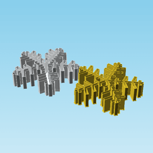 Snowflake 002, nestable box (v2) 3d model