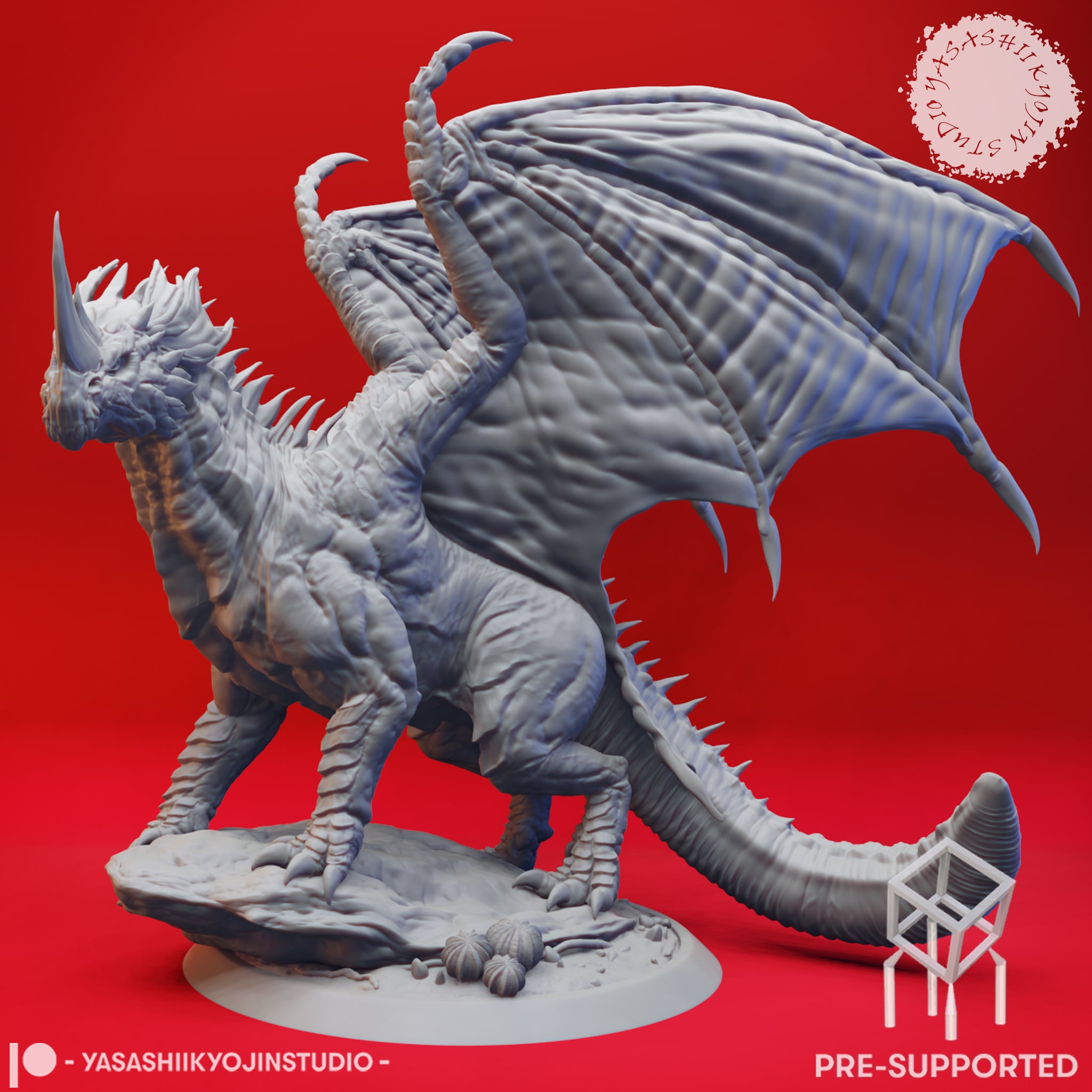 Adult Blue Dragon - Tabletop Miniature (Pre-Supported) 3d model