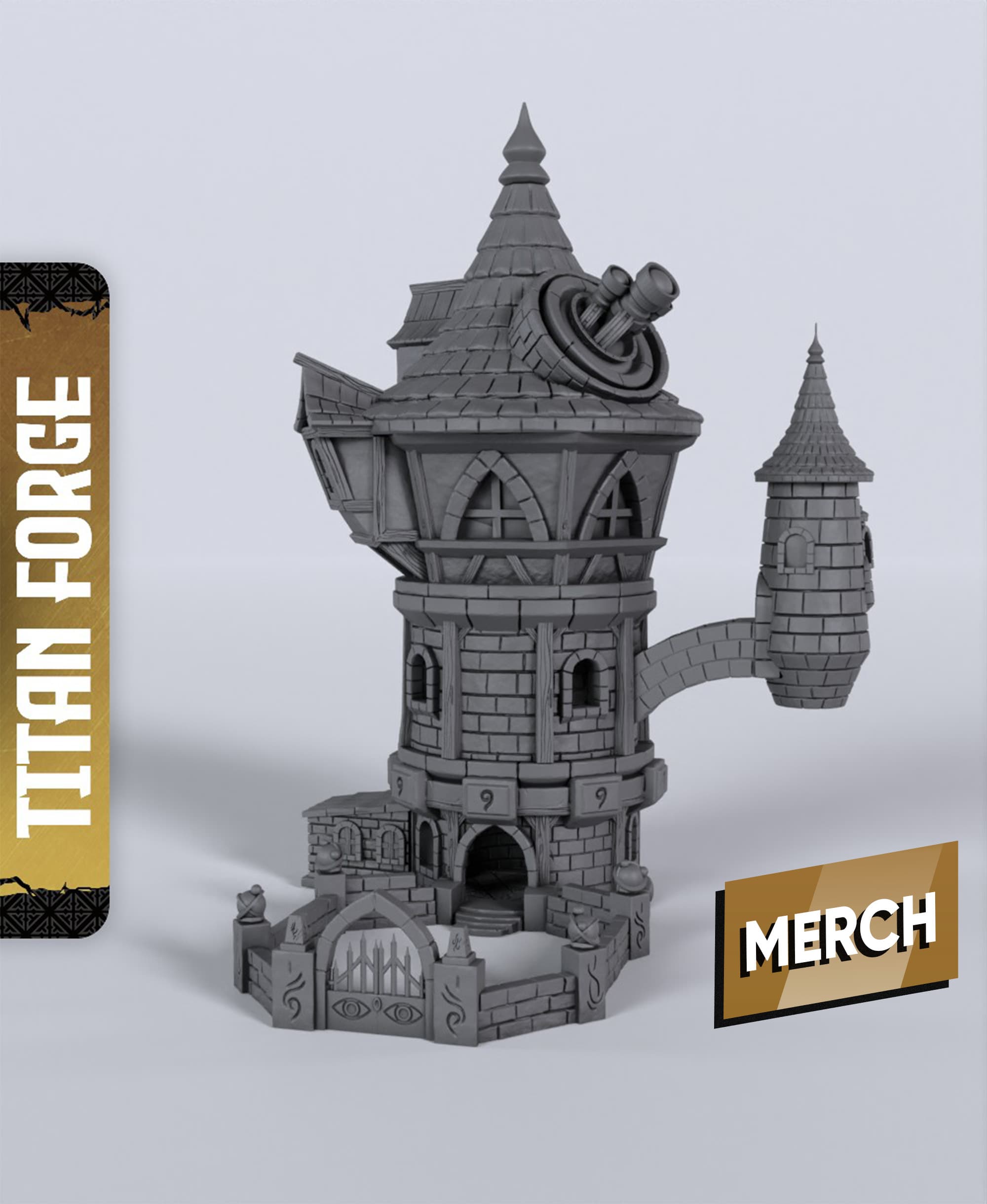Mage Tower Terrain - With Free Dragon - 5e DnD Inspired for RPG and Wargamers 3d model