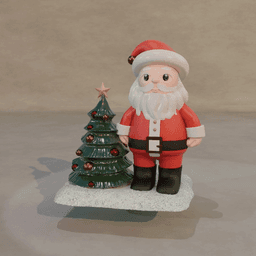 Santa Claus and the Christmas tree 3d model