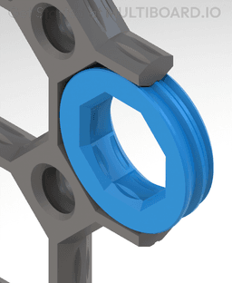 Mid Hole - Flush Large Thread 3d model