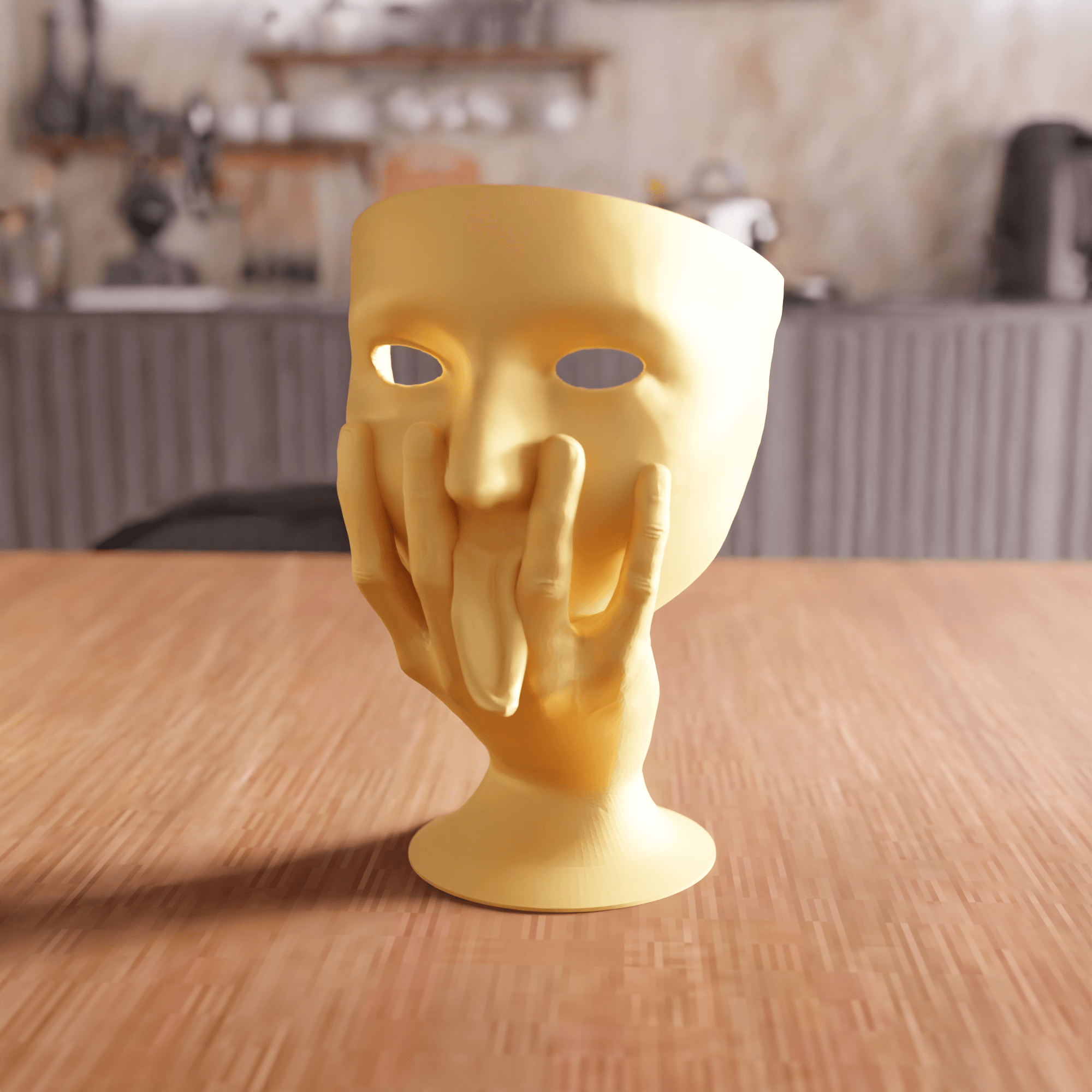 Theatrical Mask Silhouette Fine Art Statue 3d model