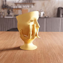 Theatrical Mask Silhouette Fine Art Statue 3d model