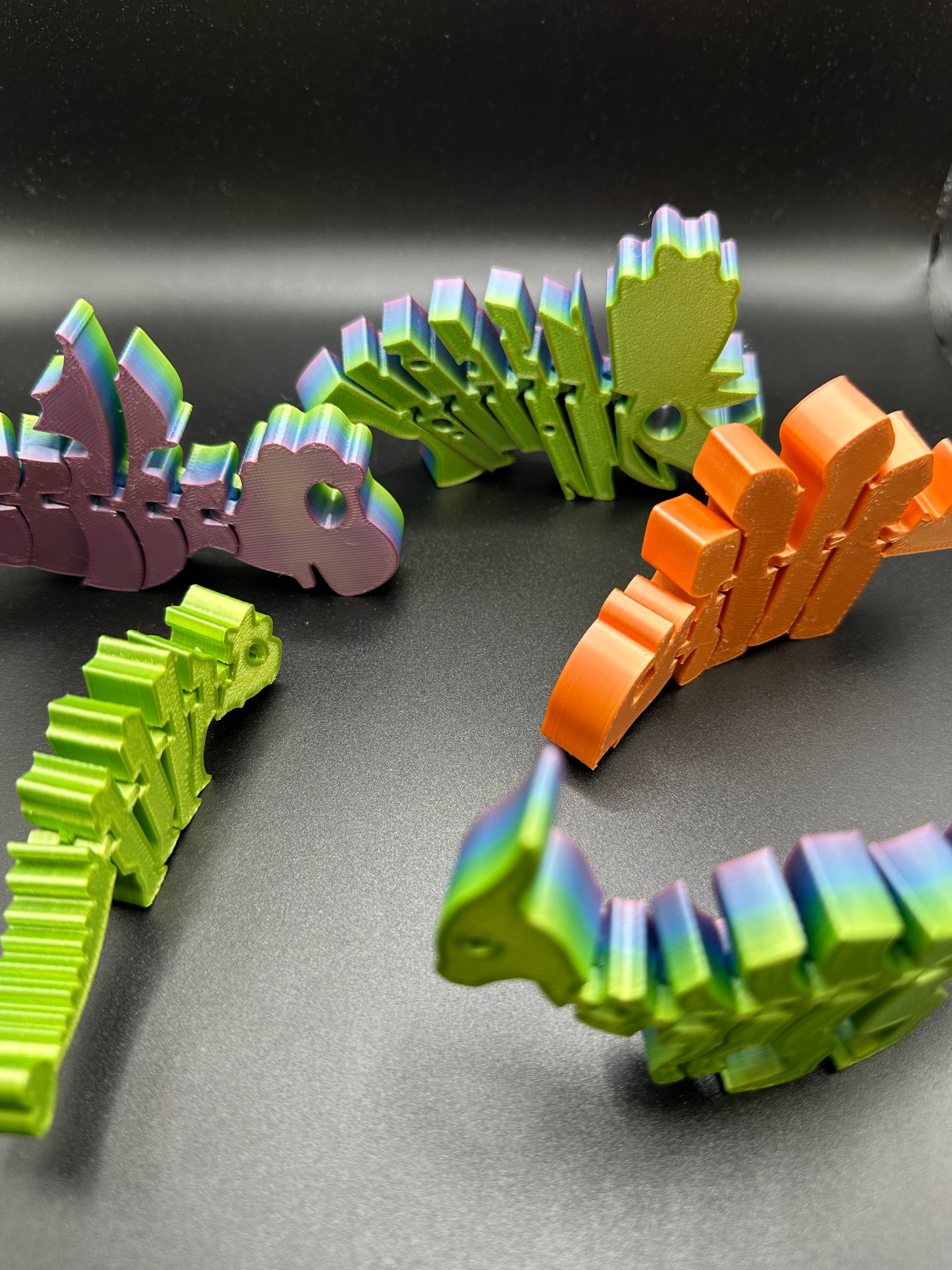 FlexiDinos Print-in-Place Fidgets 3d model