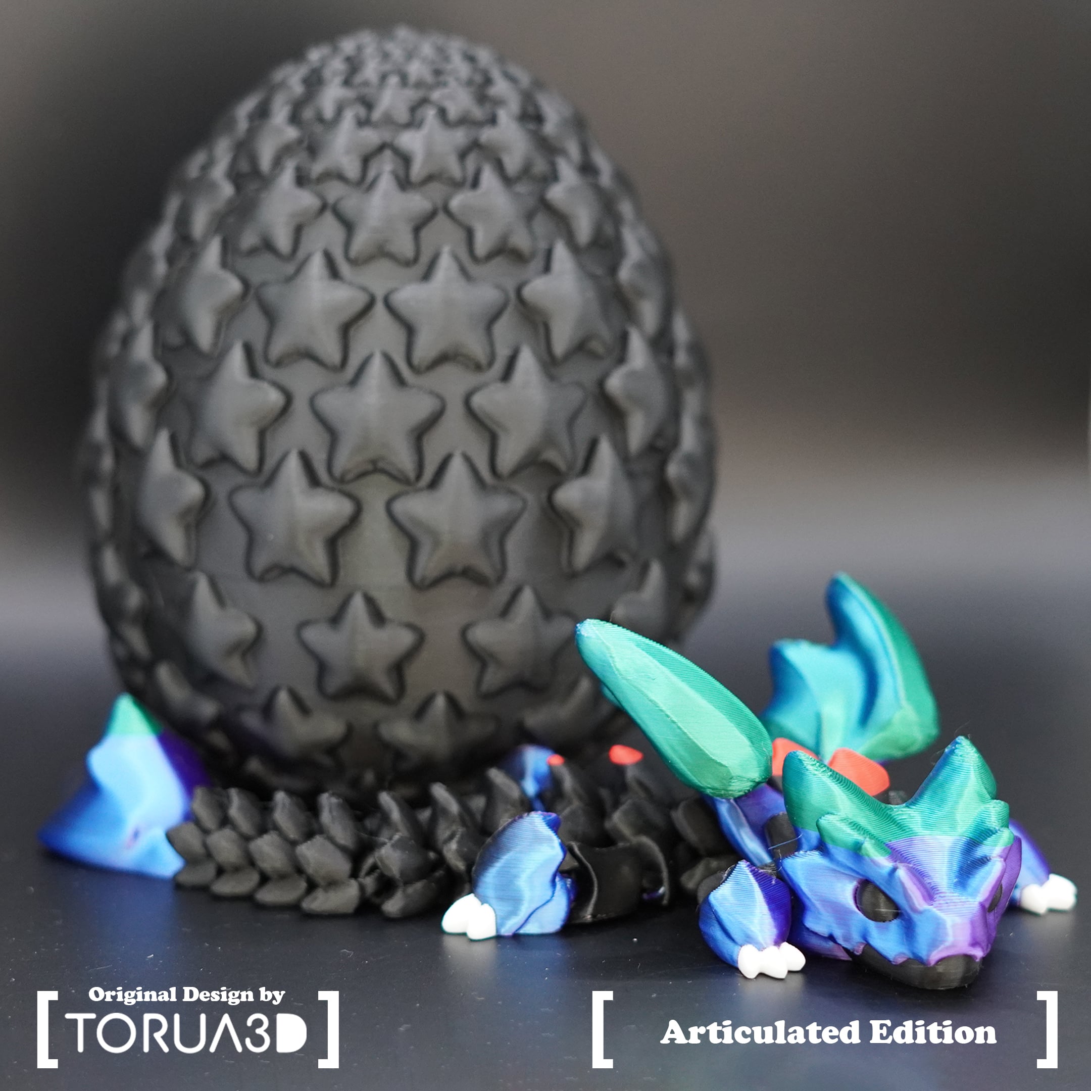 Articulated Dragon 034 With Egg Medium 3d model