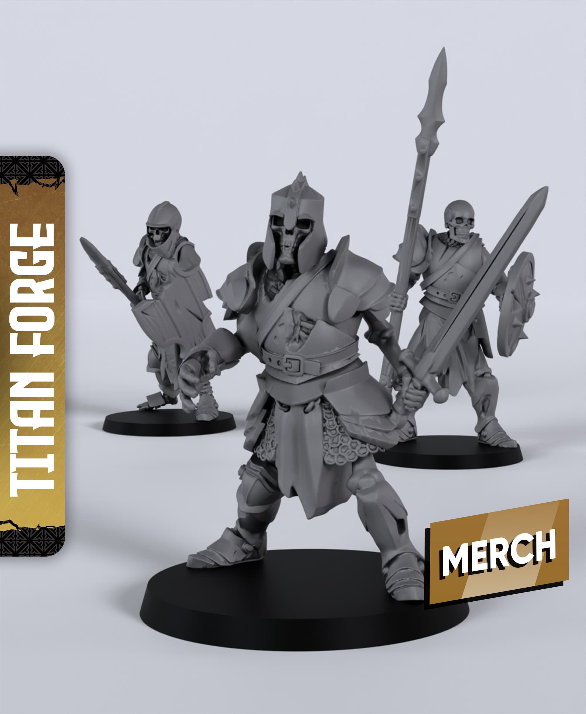 Skeleton Spearmen - With Free Dragon - 5e DnD Inspired for RPG and Wargamers 3d model