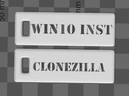 Windows 10 and Clonezilla Tag for USB drives 3d model