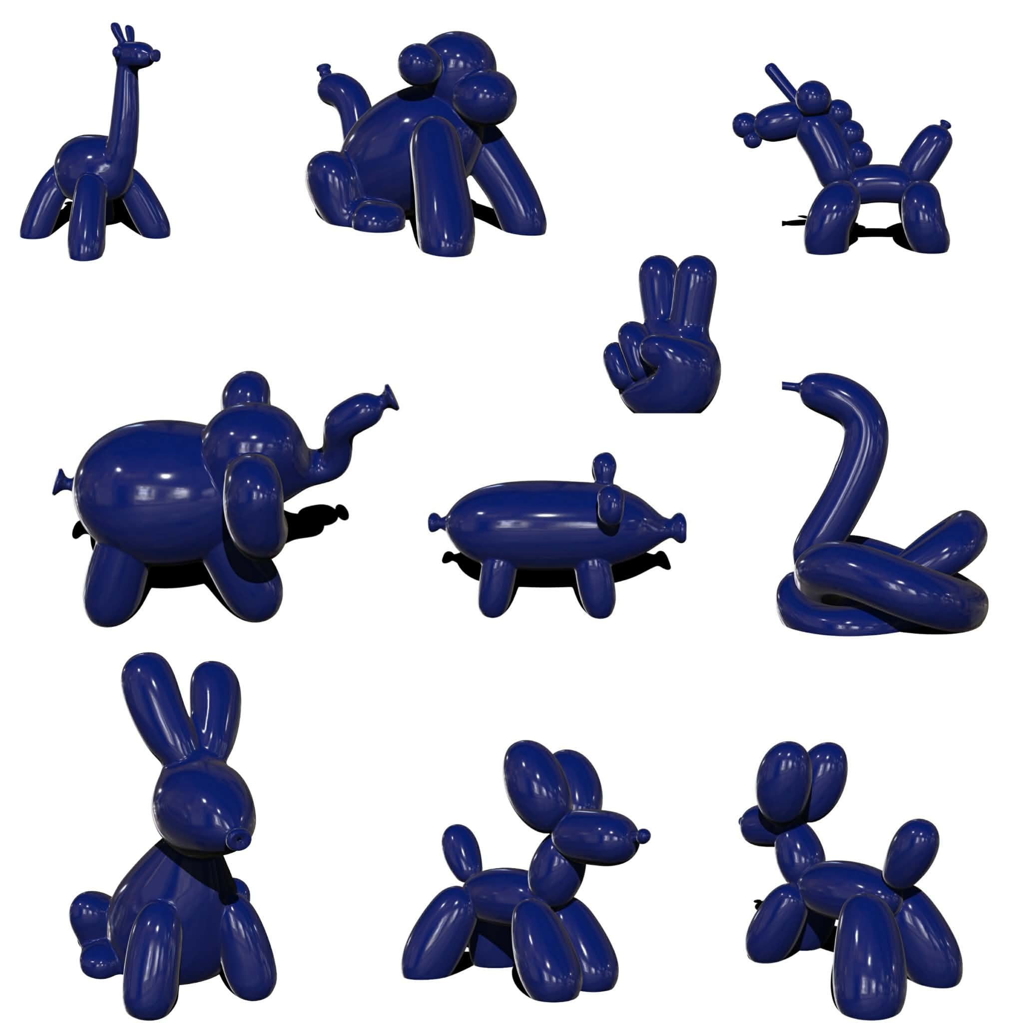 Balloon animal statues 3d model