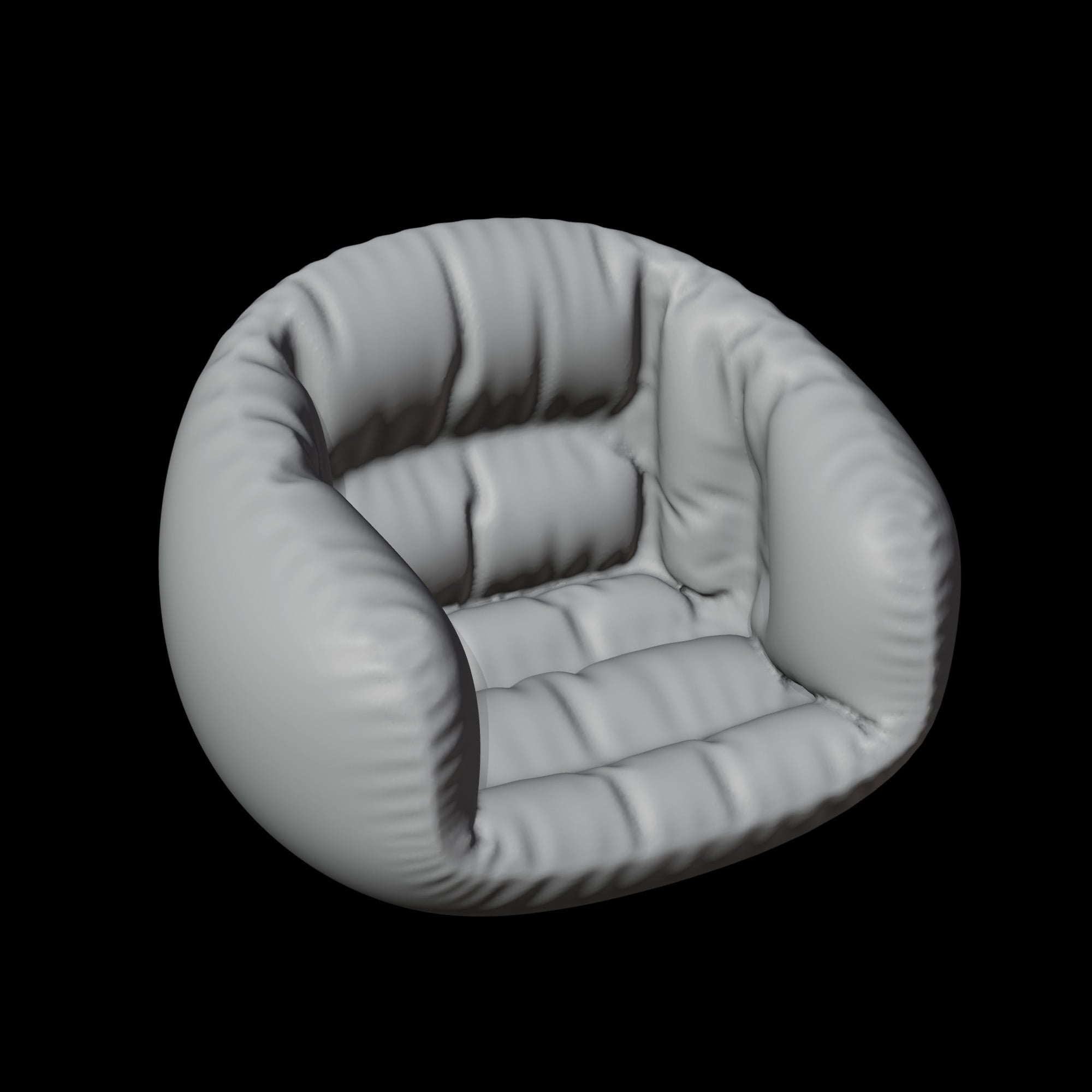 Round Puffy Couch 3d model