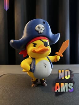 Pirate Duck STL | Cute Figure 3D Print | No AMS 3d model