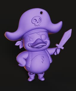 Pirate Duck STL | Cute Figure 3D Print | No AMS 3d model