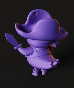 Pirate Duck STL | Cute Figure 3D Print | No AMS 3d model