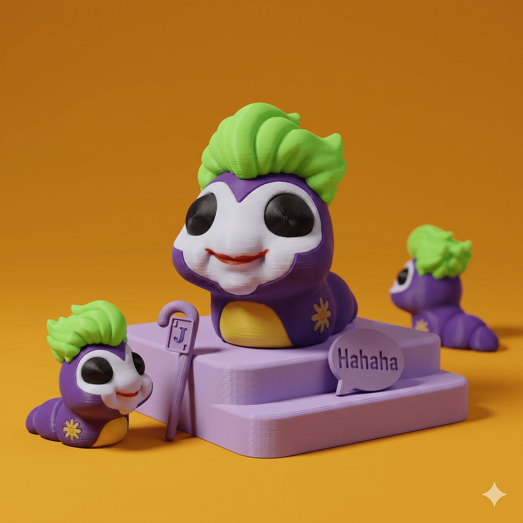 FlexiSlugs Chaos Clown - Flexi Articulated Chibi Slug STL 3d model